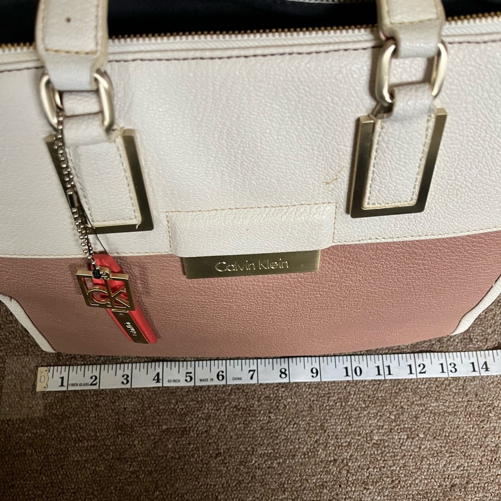 Calvin Klein Tan and Cream Satchel with Structured Design - Picture 11 of 16